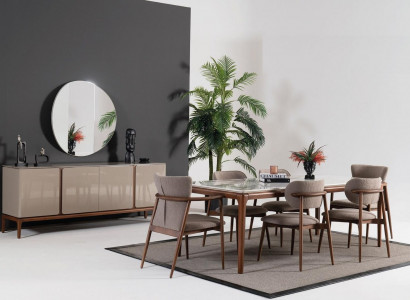 Italian dining room set, dining group, dining suite, chair group, sideboard